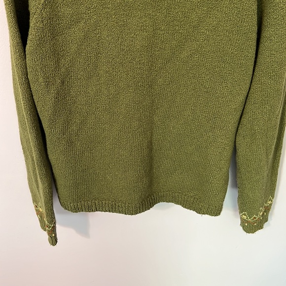 Woolrich Green Wool Embroidered Cardigan Sweater - Picture 13 of 13